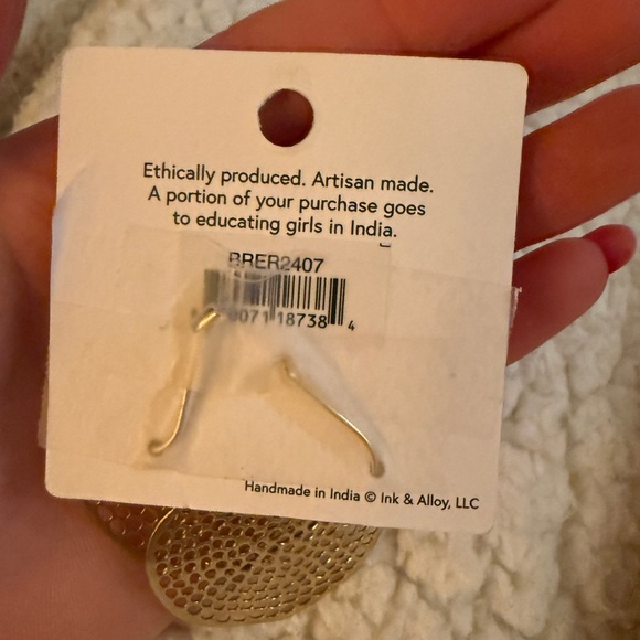 Ink+Alloy Gold Dangle Earrings - Picture 4 of 5